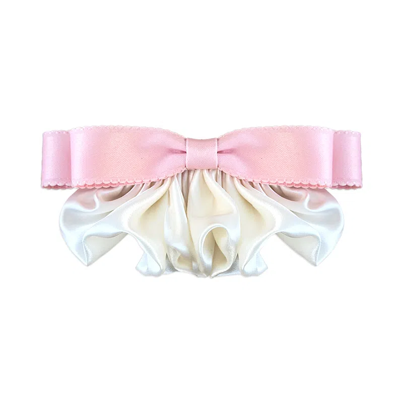 蒙妮 缎面蝴蝶结褶皱侧边夹 涤纶 发夹 女款