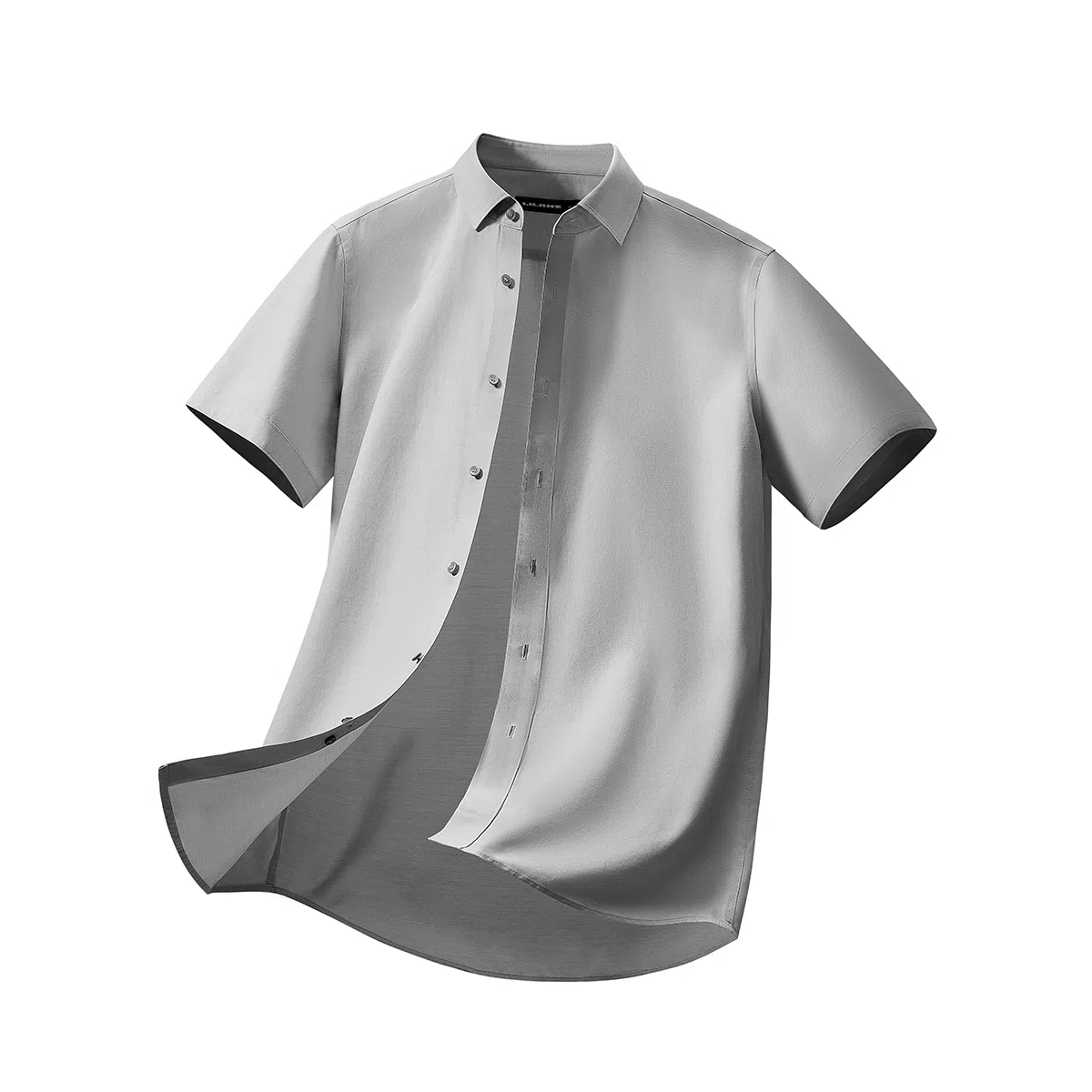 利郎 免烫易打理纯色商务休闲短袖衬衫 男款