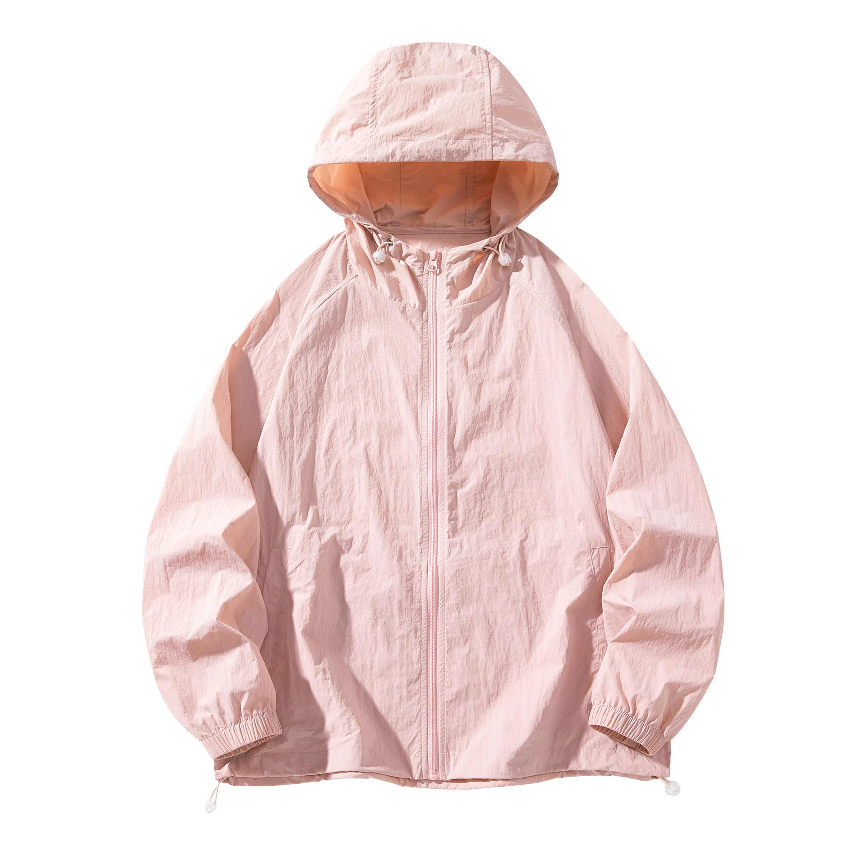 潮流舒适宽松美式时尚设计感简约山系户外露营通勤轻薄运动吸汗速干休闲多功能超轻透气凉感抽绳连帽情侣百搭外套防晒服 男女同款