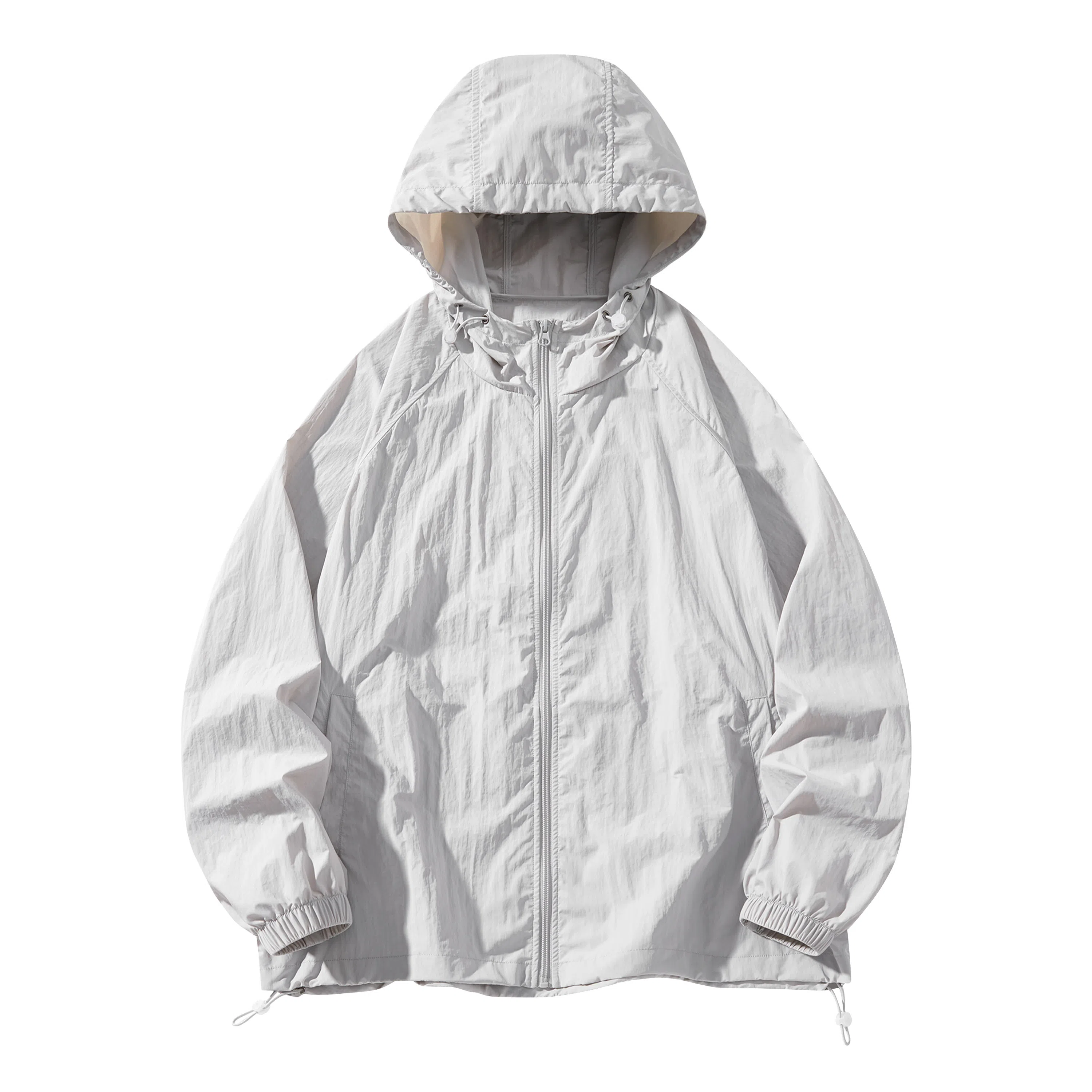 潮流舒适宽松美式时尚设计感简约山系户外露营通勤轻薄运动吸汗速干休闲多功能超轻透气凉感抽绳连帽情侣百搭外套防晒服 男女同款