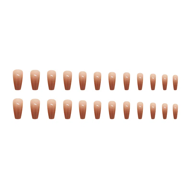 馨枕居 秋冬长芭蕾  穿戴甲 长款驼色渐变 亮片