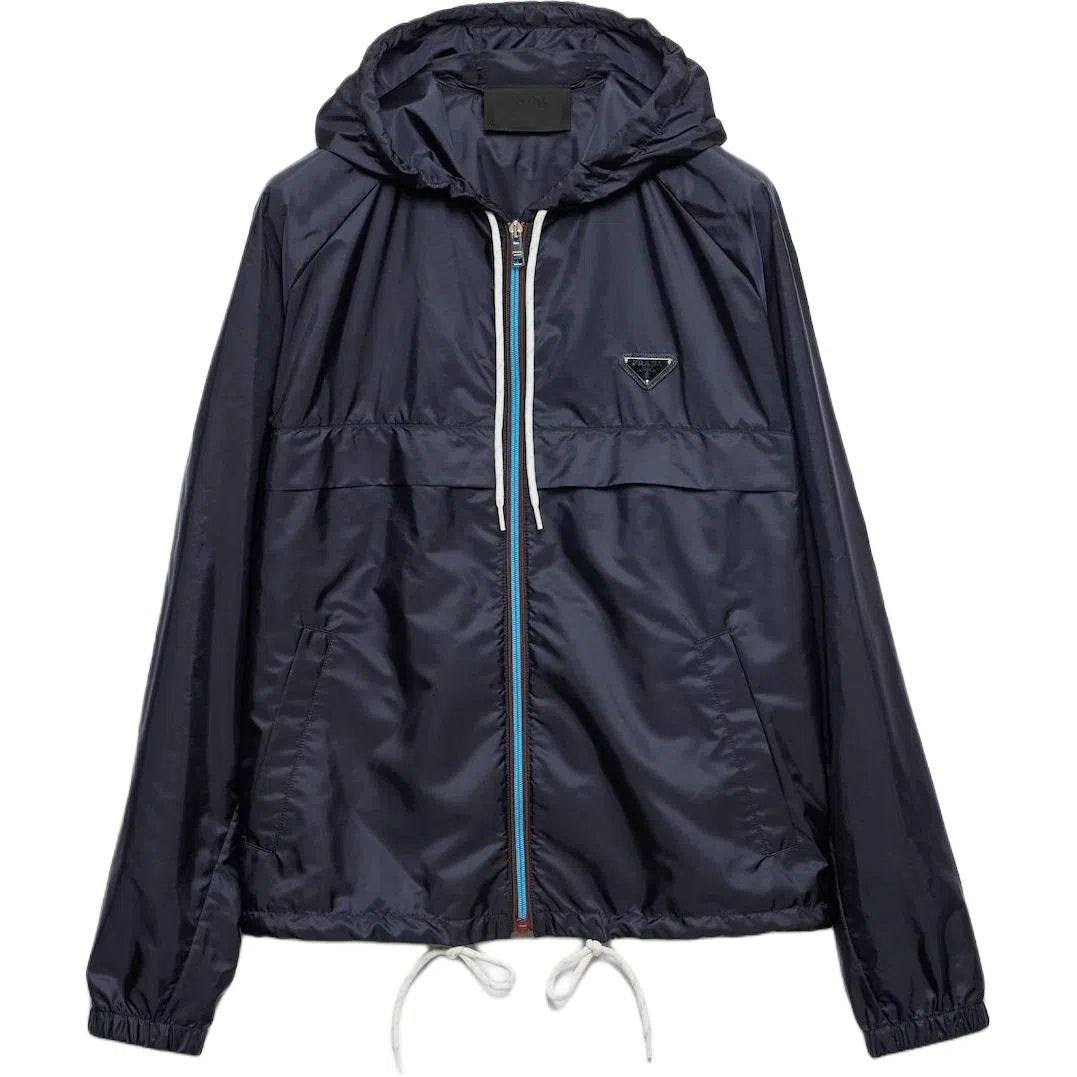 Prada Sport Short Hooded Jacket Blue