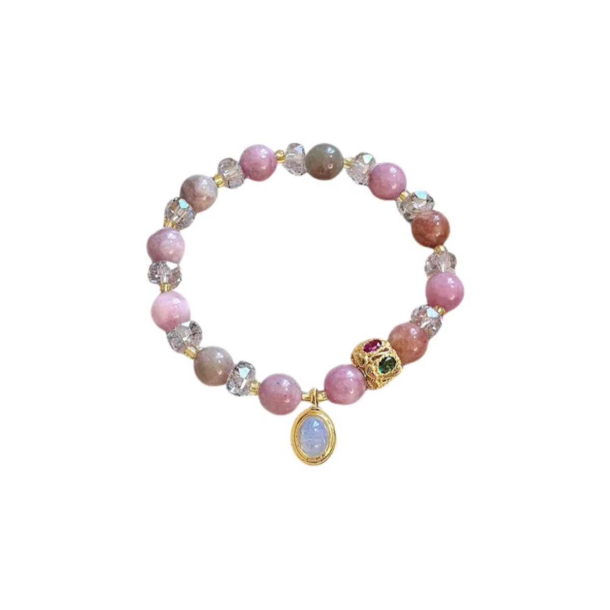 【流浪磁场】 指尖瑰宝 复古潮流财源广进招财进宝八方来财诸事顺利好运连连平安喜乐阖家幸福转运珠#好运天然 蔷薇石 手串 女款