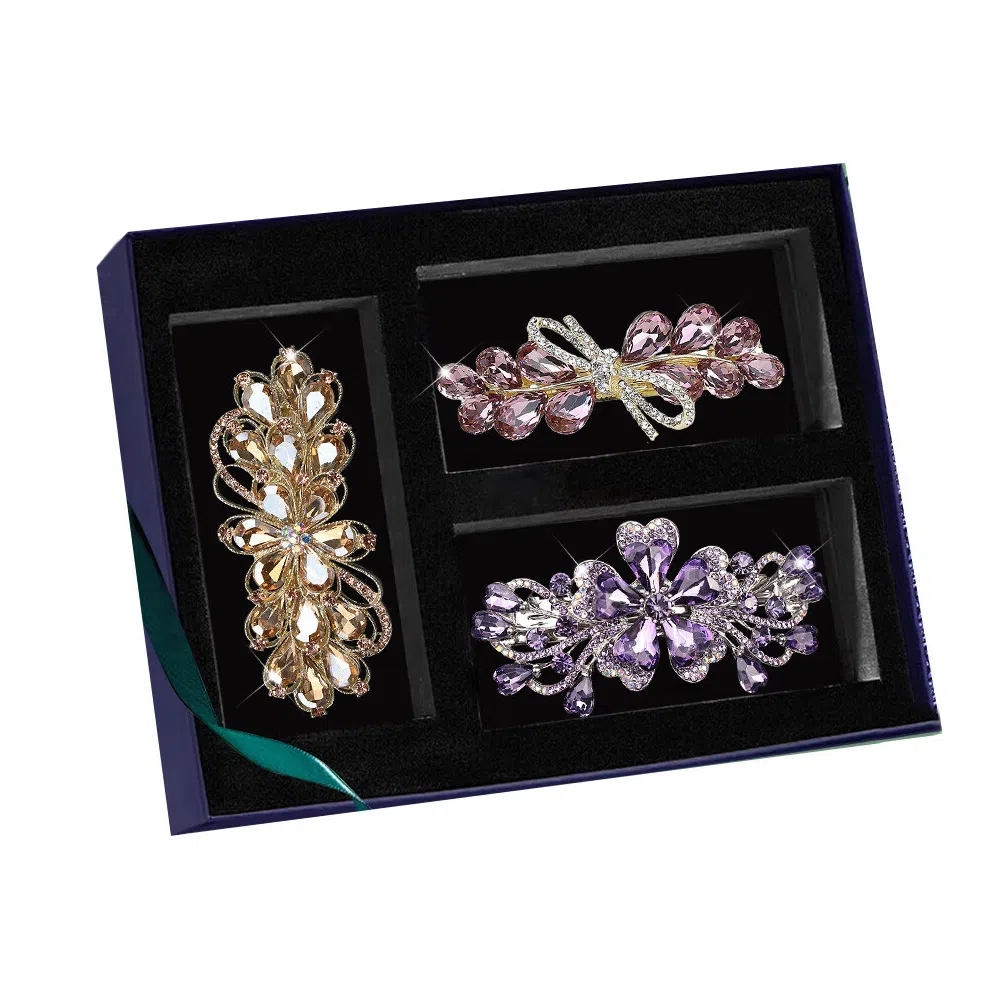 缔晶 轻奢法式时尚紫罗兰弹簧夹 优雅气质通勤造型感 合金  发夹 女款