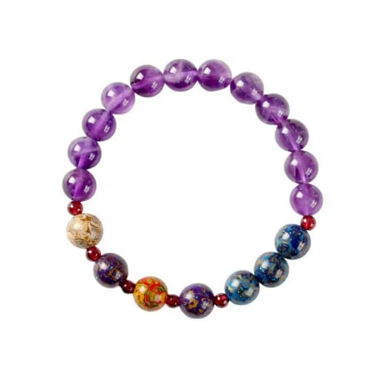 【释怀过去】 指尖瑰宝 新中式漆珠进宝平安喜乐八方来财诸事顺遂桃花朵朵开爱情美满阖家幸福#好运天然 紫水晶 手串 男女同款情侣款