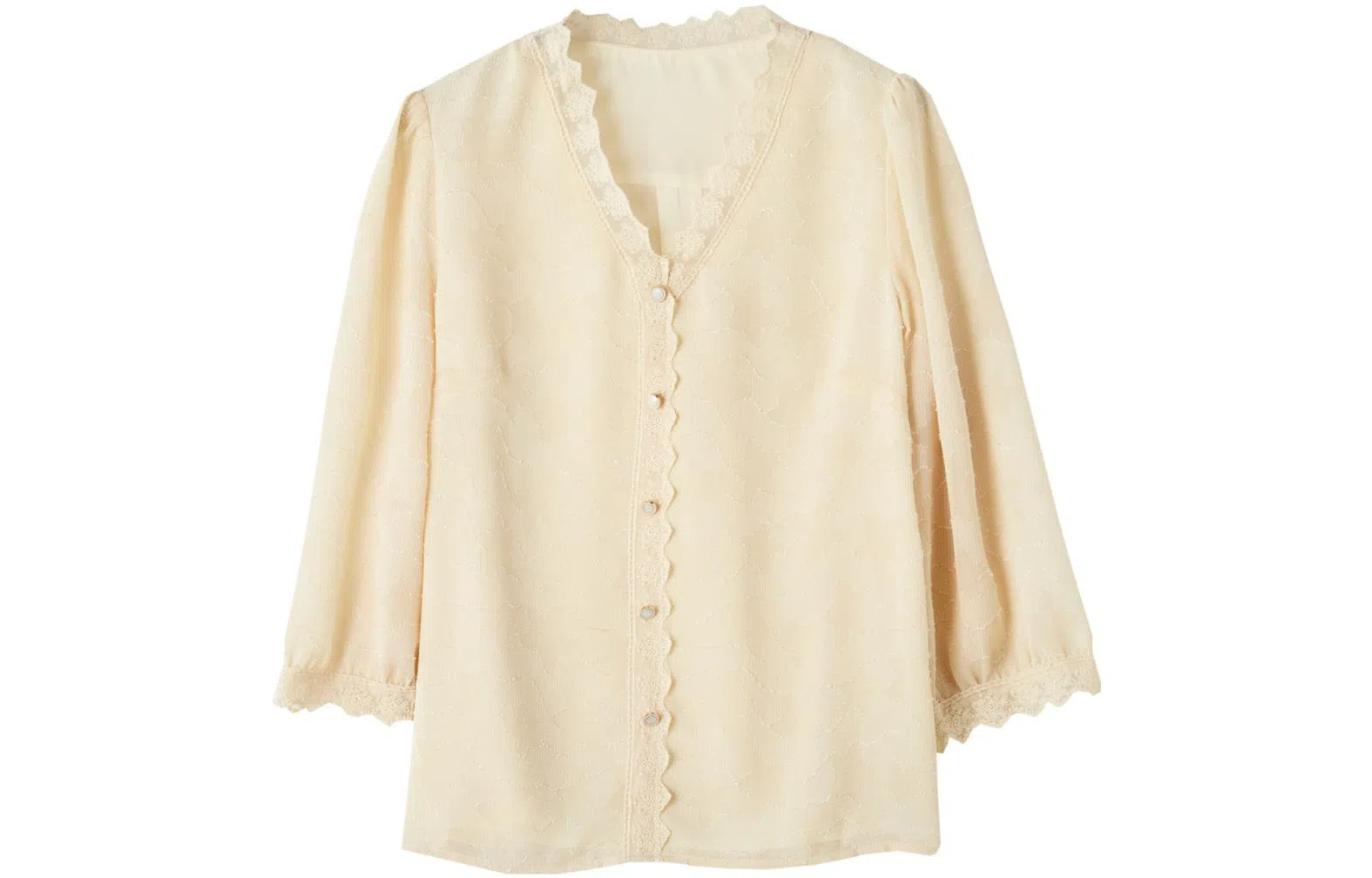 【dme】 碎花单排扣纯色长袖衬衫 女款