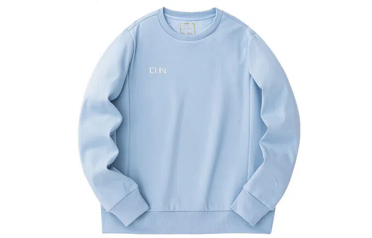 安踏 综训系列 纯色圆领套头卫衣 女款 卷云蓝