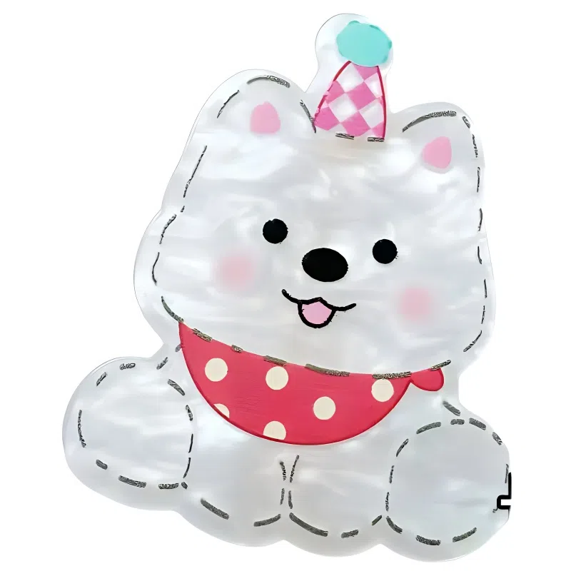 希铃 可爱甜美精致百搭西高地比熊狗狗布偶小猫 树脂 发夹 女款