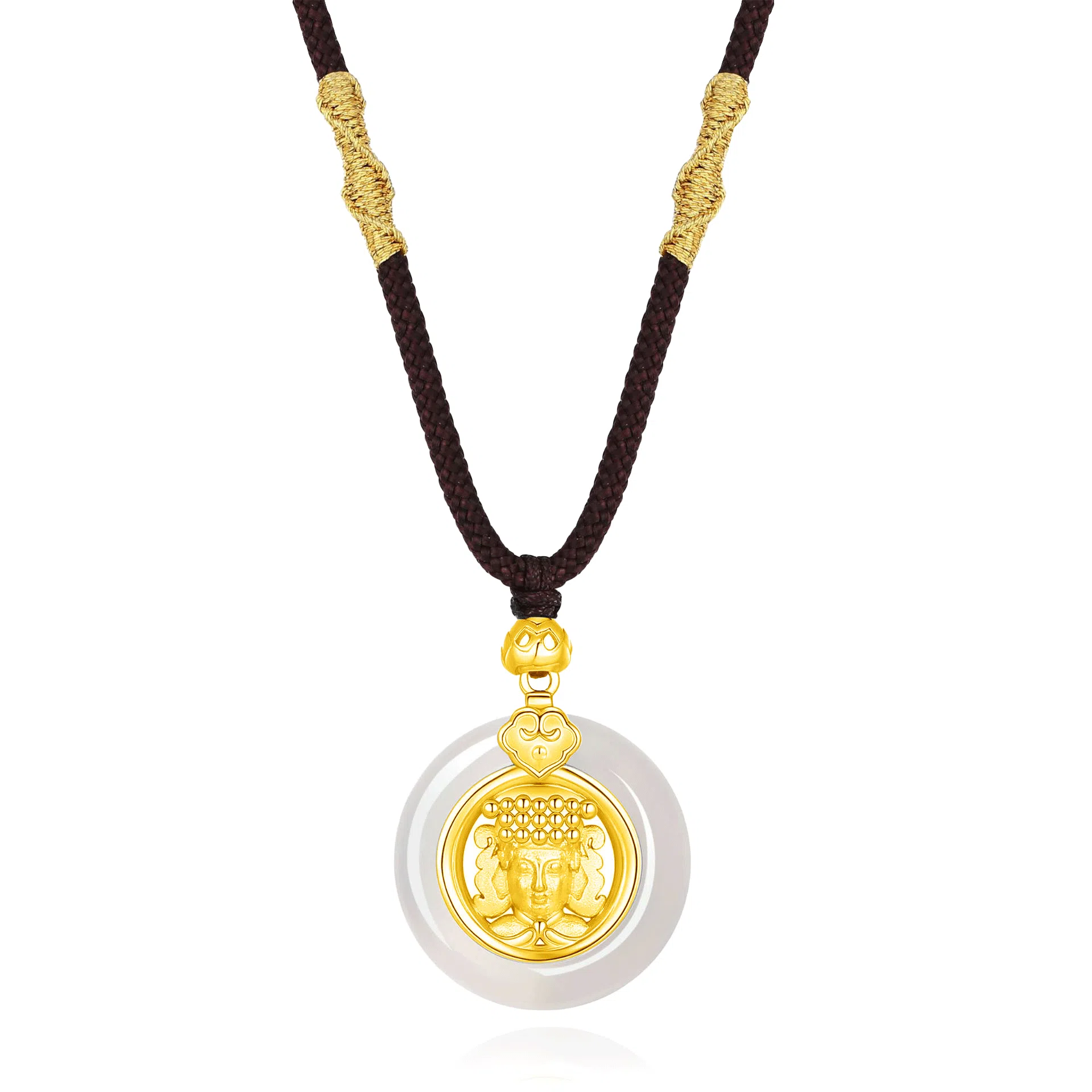 【S925银 平安如意】 七好美银 妈祖新中式国风国潮平安喜乐吉祥如意招财纳福小众设计轻奢简约百搭锁骨链#好运 玉髓 项链 男女同款情侣款