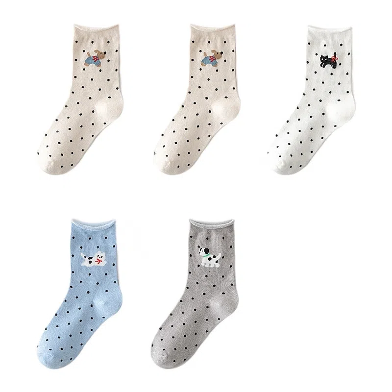 恒源祥 卡通舒适透气吸湿排汗中筒袜 女款 组合装
