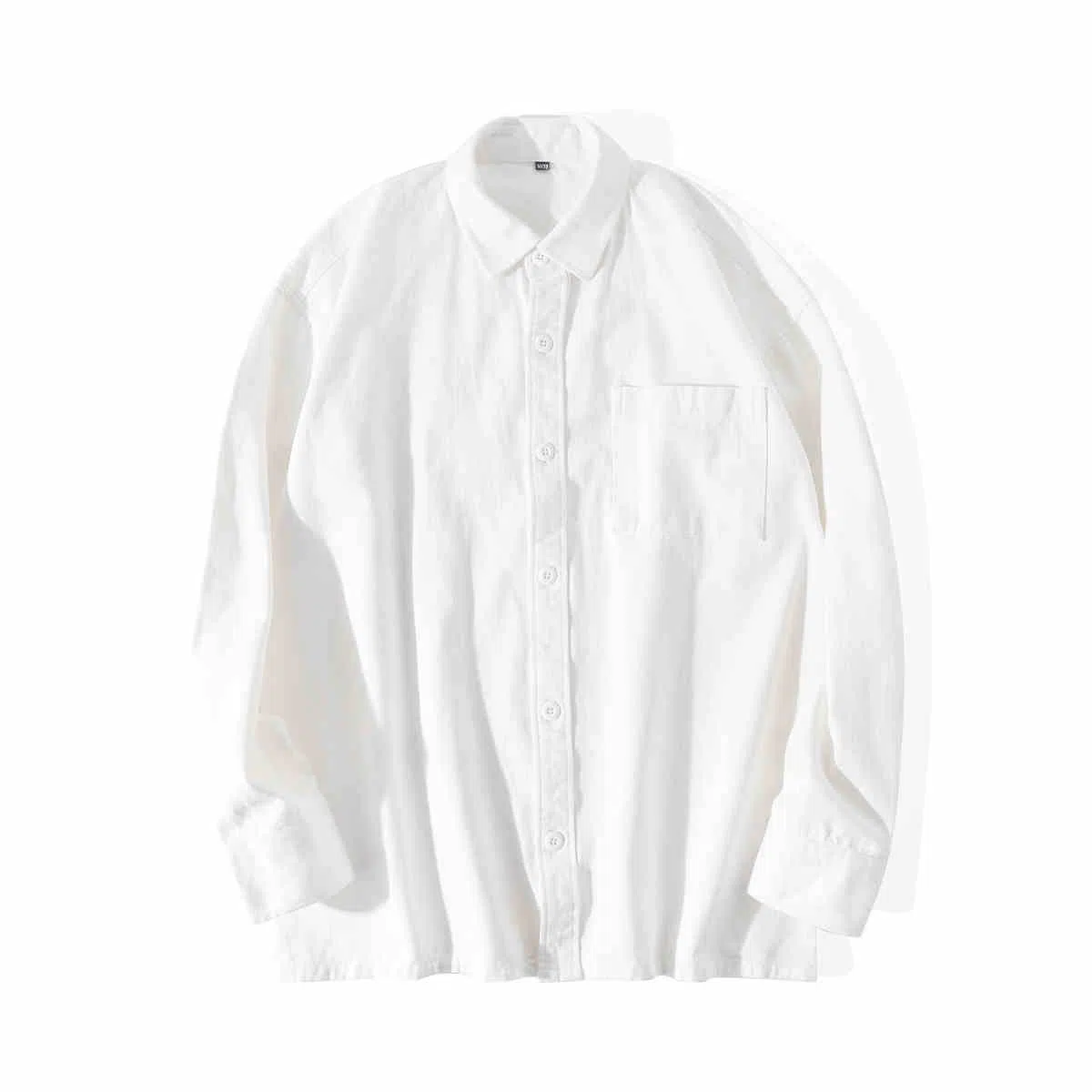 重磅基础 纯色翻领纽扣长袖衬衫 女款