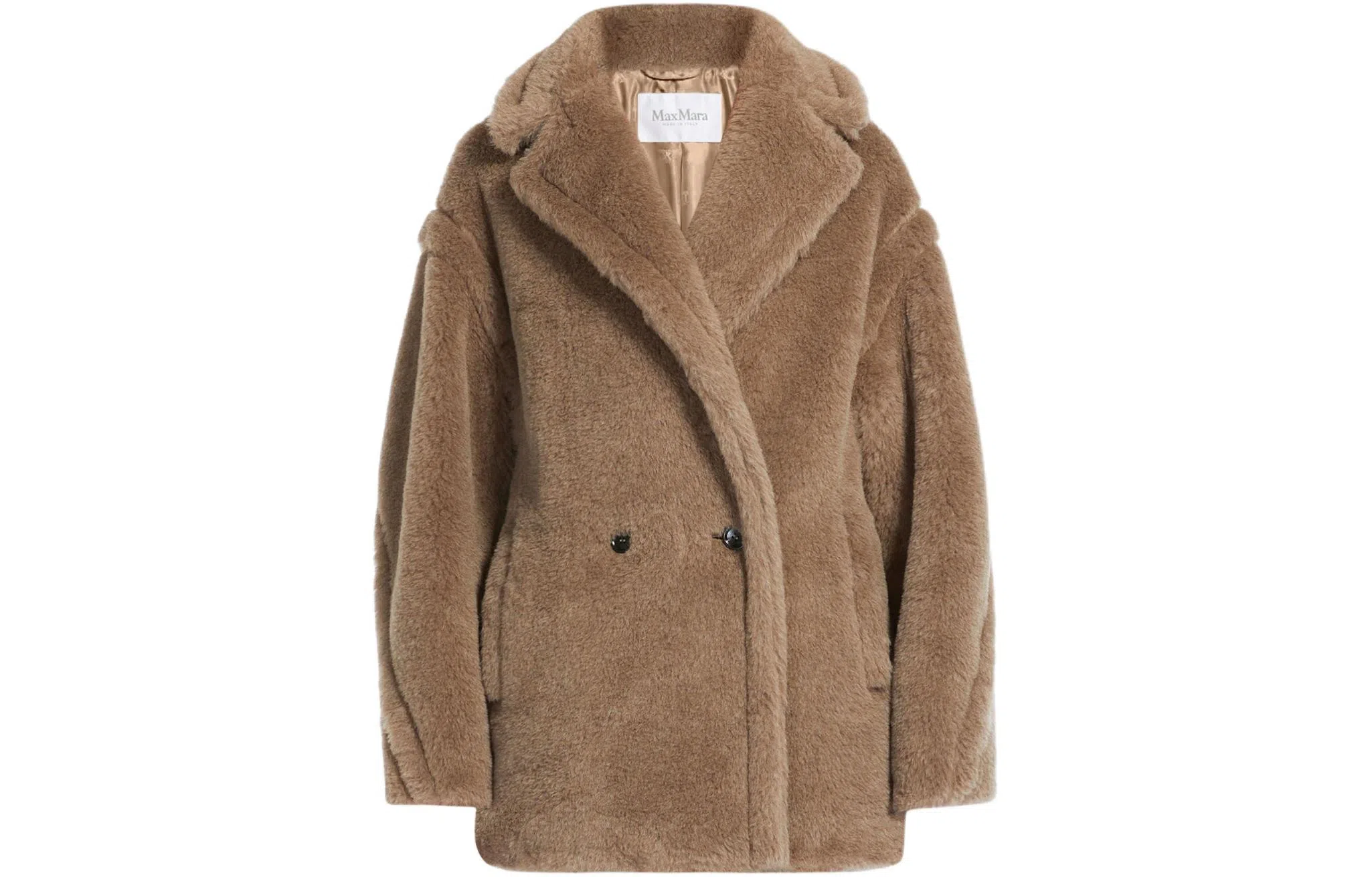 MaxMara Espero Short Teddy Bear Icon Coat In Alpaca And Wool