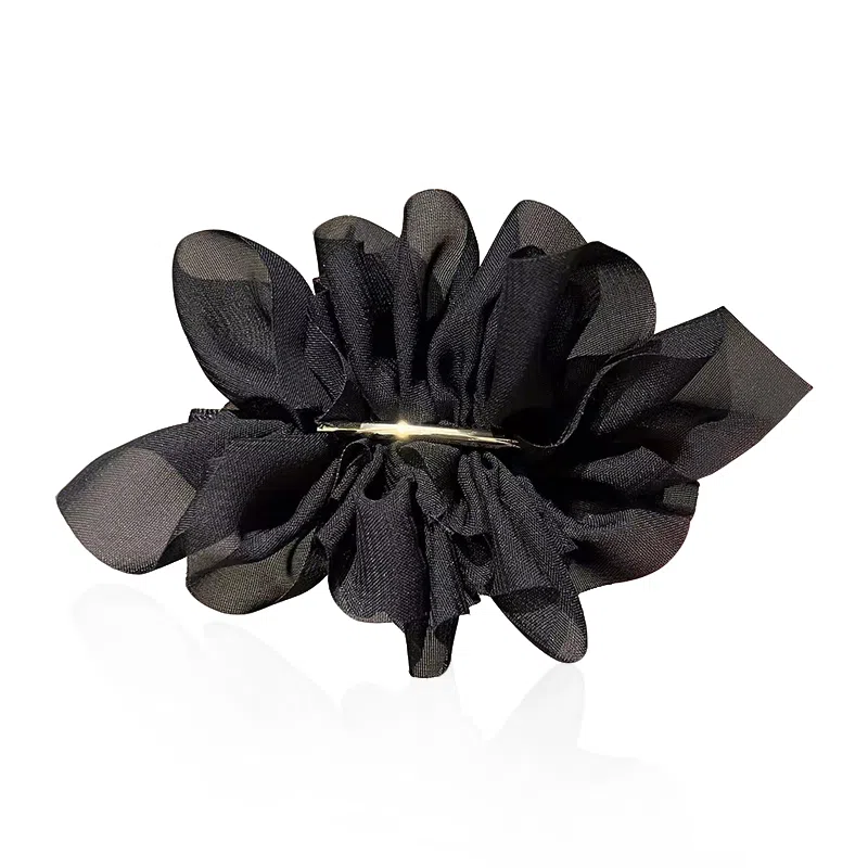 蒙妮 超仙雪纺花朵气质一字夹 合金 发夹 女款