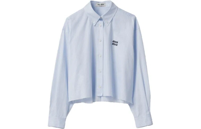 Miu Miu Striped Letter Print Shirt