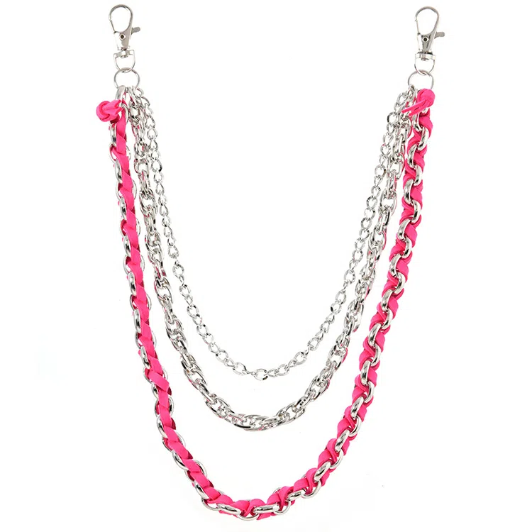 【不潮不出街】 浪莎 个性朋克风嘻哈牛仔休闲潮流百搭编织多层 合金 裤链 男女同款情侣款