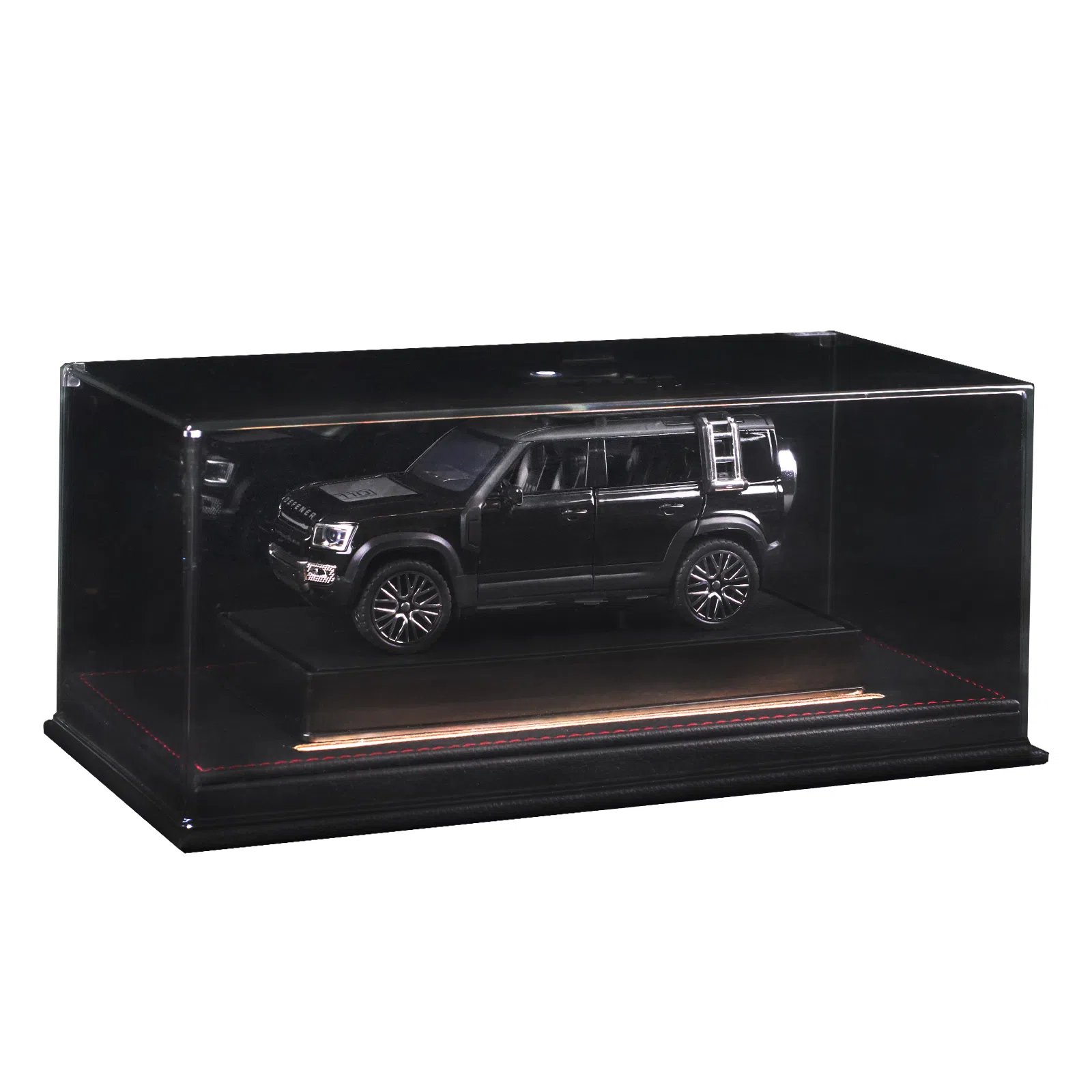 金车将 路虎卫士 合金车模 回力行驶 灯光音效 车门可开 收藏 桌面装饰 成品模型