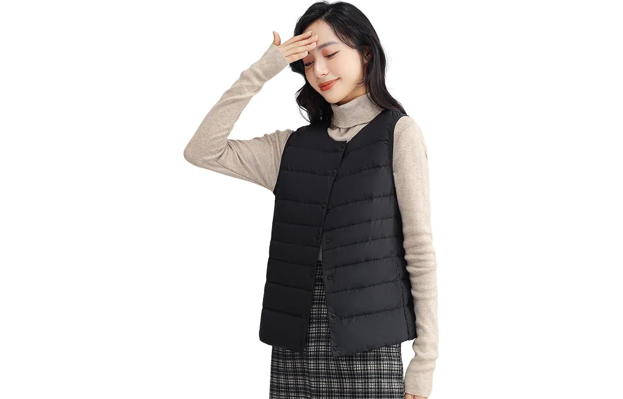 鸭鸭 纯色短款暗扣休闲羽绒服 女款