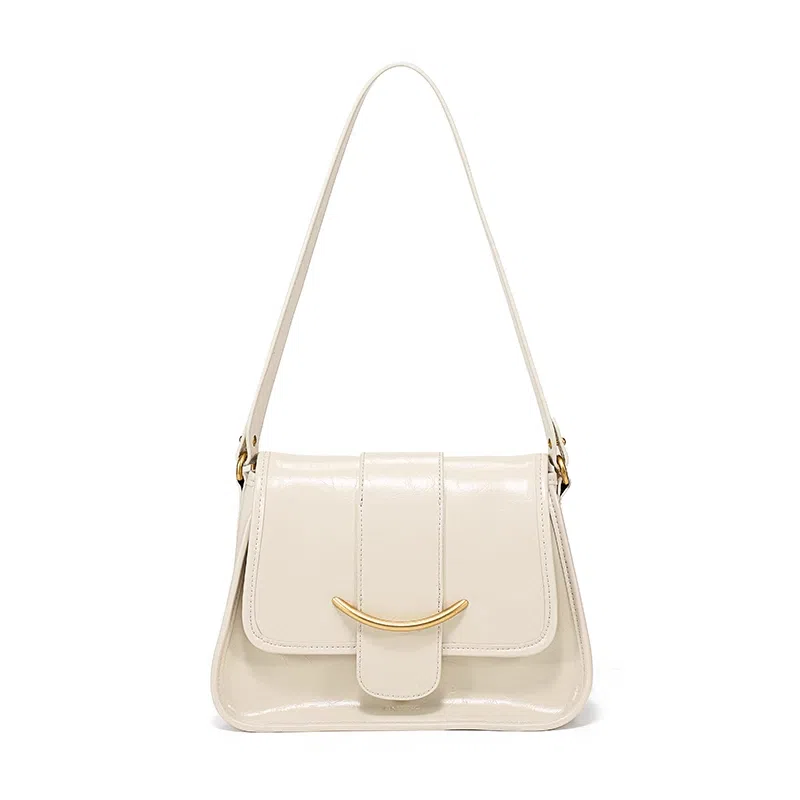 Ximuting Microglow Classic Flap Shoulder Bag Small Black Ivory