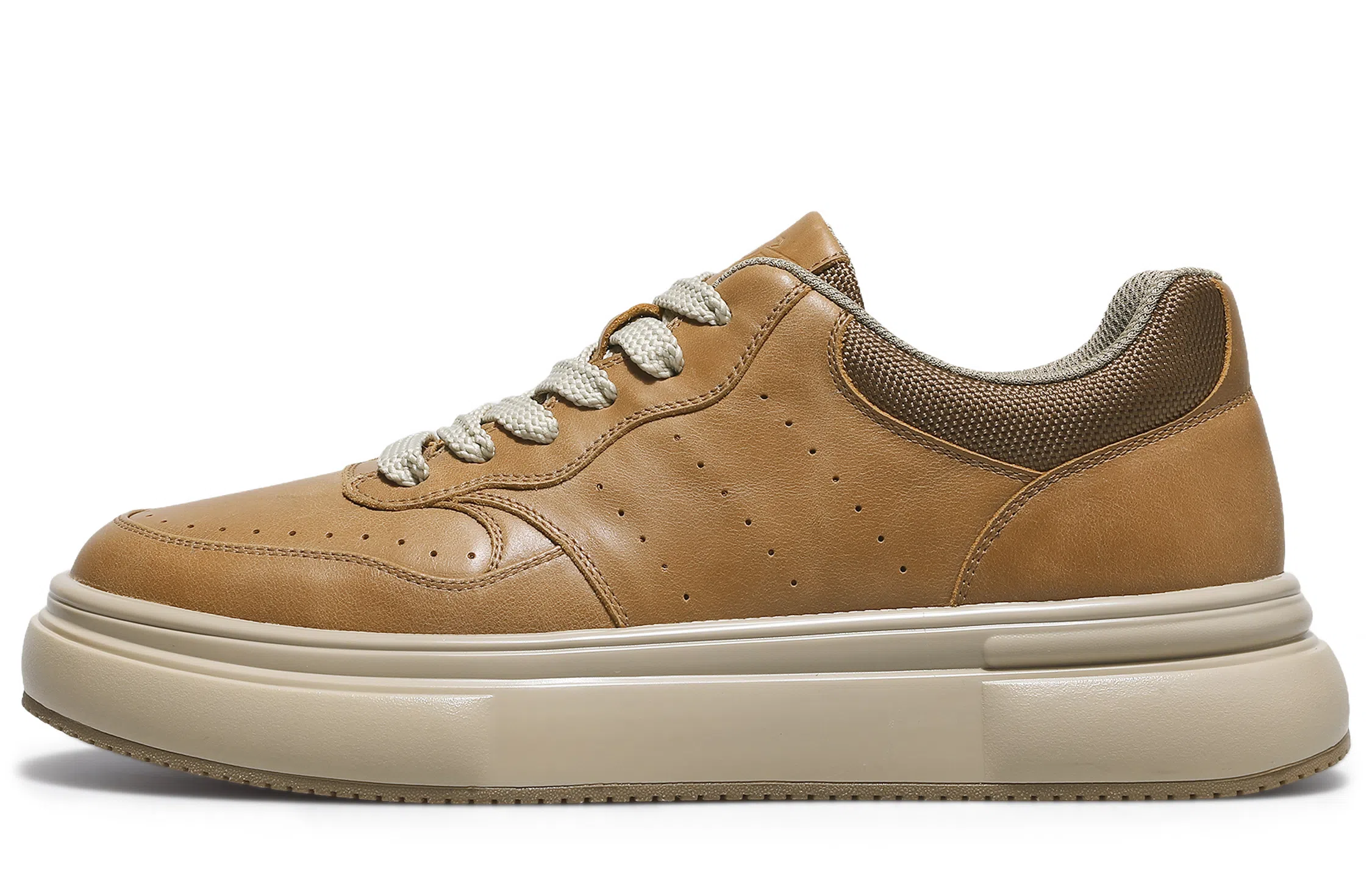 德赛 头层牛皮 空军一号 通勤百搭 复古休闲 学生穿搭 厚底增高 时尚简约 防滑耐磨 低帮 板鞋 男款