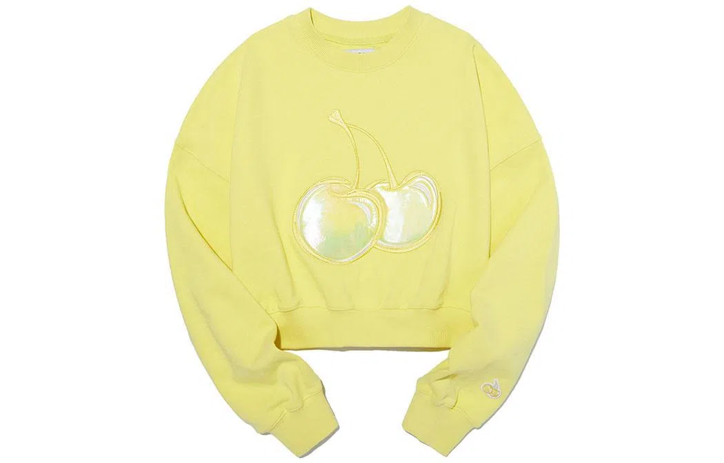 Kirsh Cropped Crewneck Sweatshirt Yellow