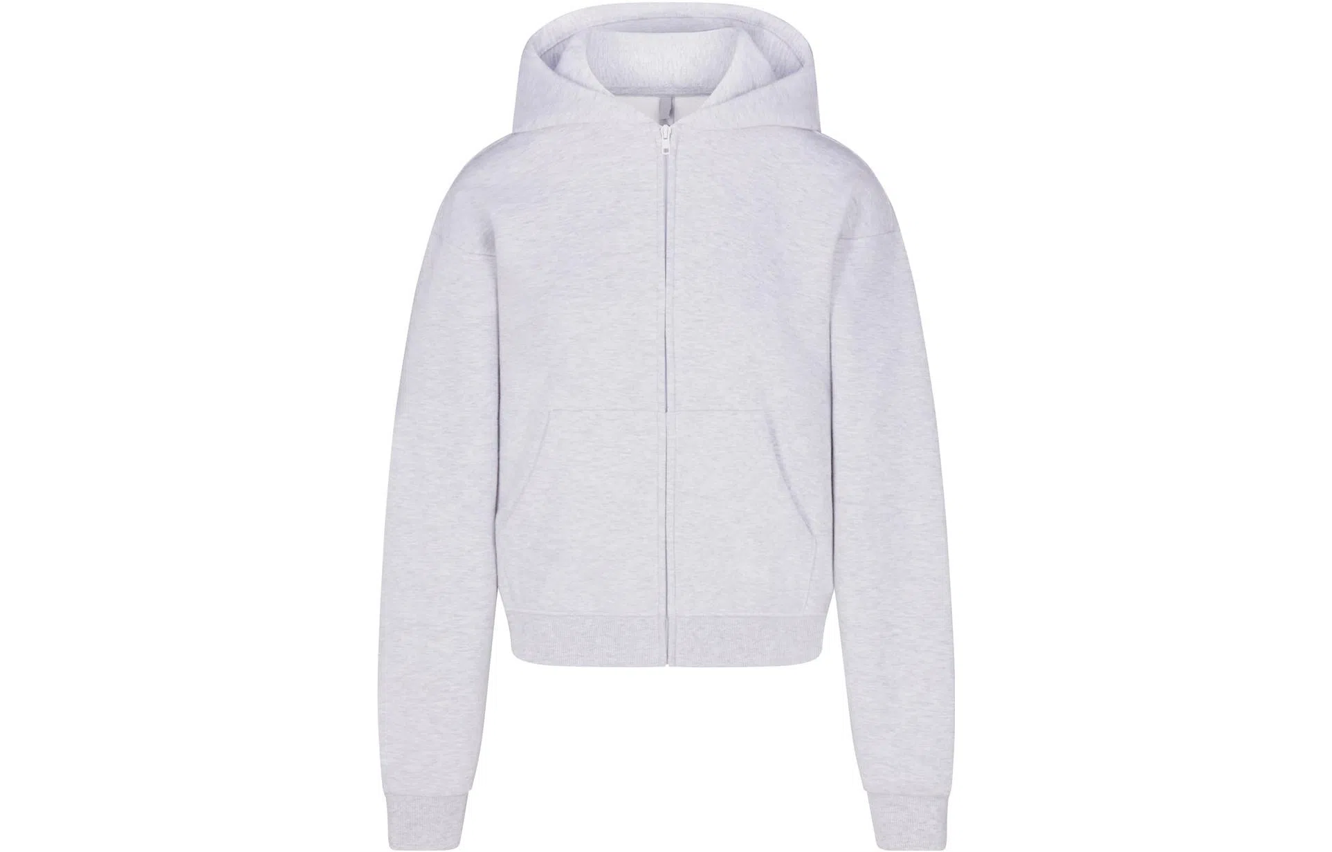 SKIMS Cotton Fleece Classic Zip Up Hoodie Light Heather Grey