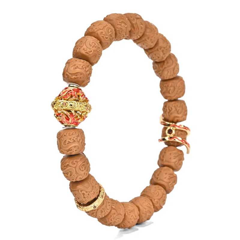 钰澜文玩 神话系列哪吒混绫化神雕刻佛珠手把件 猴头核桃 手串 男女同款情侣款