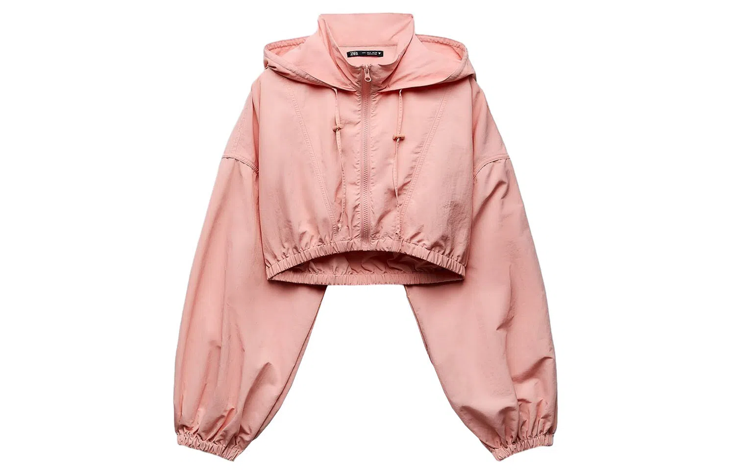 ZARA Short Hoodie Jacket Rose Red