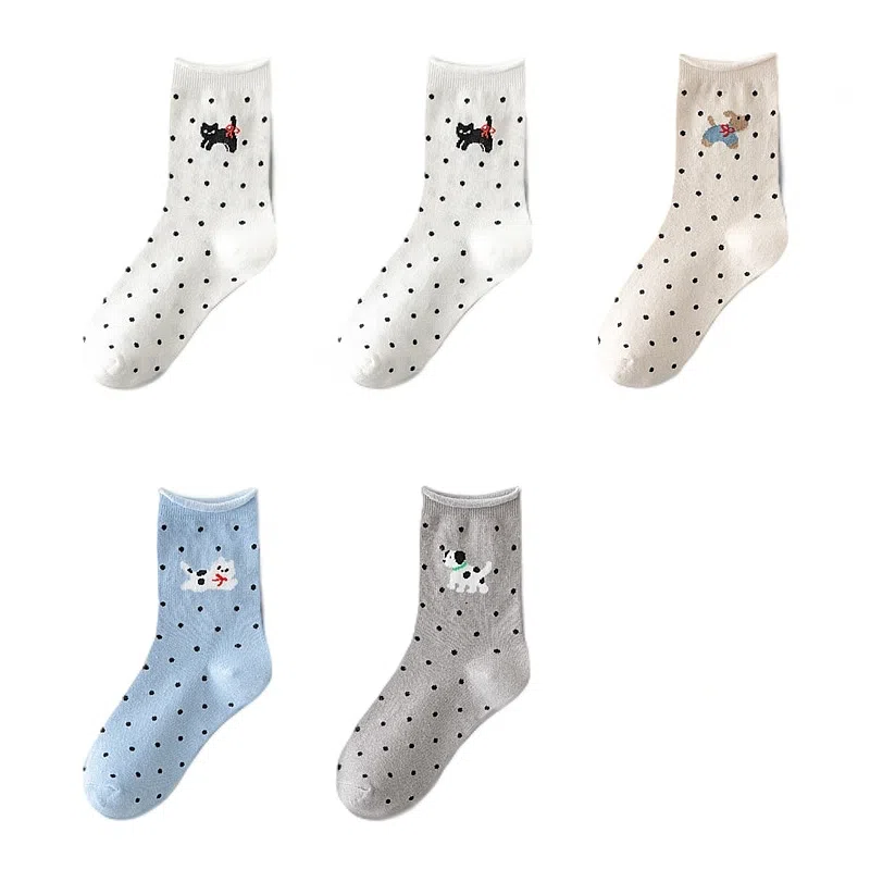 恒源祥 卡通舒适透气吸湿排汗中筒袜 女款 组合装