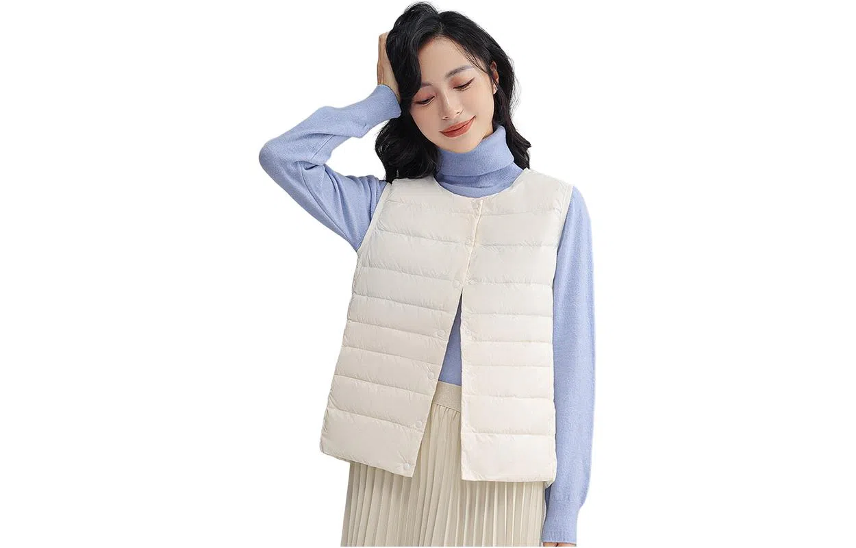 鸭鸭 纯色短款暗扣休闲羽绒服 女款