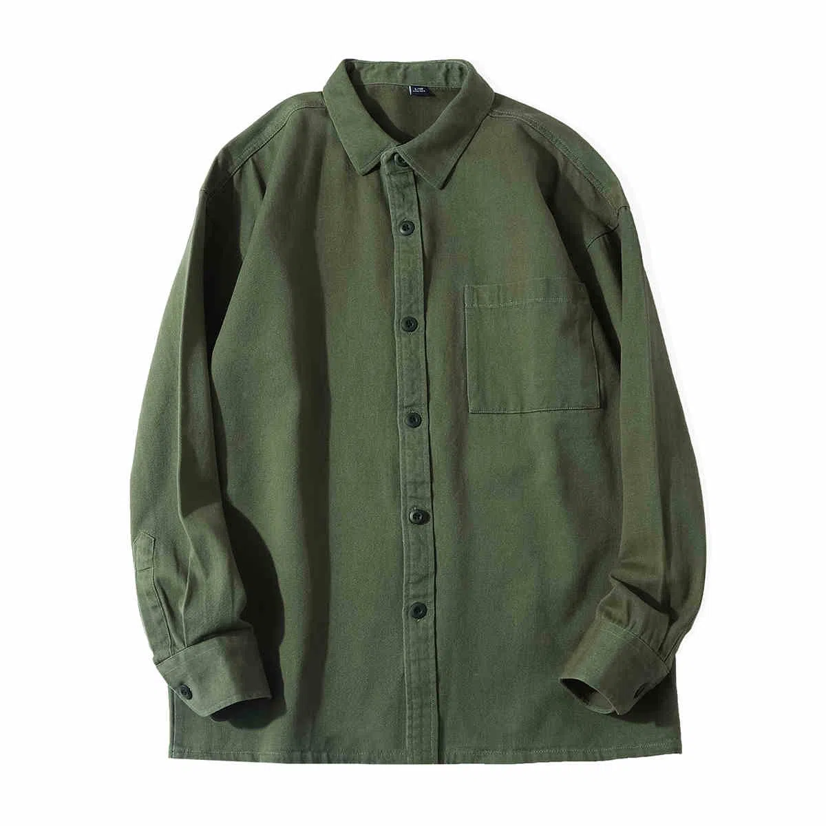 重磅基础 纯色翻领纽扣长袖衬衫 女款