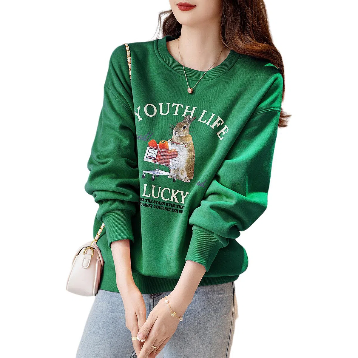 【dme】 减龄多巴胺  圆领宽松显瘦加绒字母印花卫衣 女款