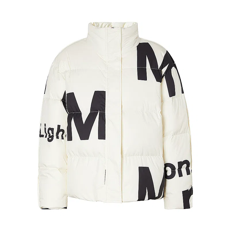 美特斯邦威 国潮立领短款撞色防风保暖羽绒服 女款