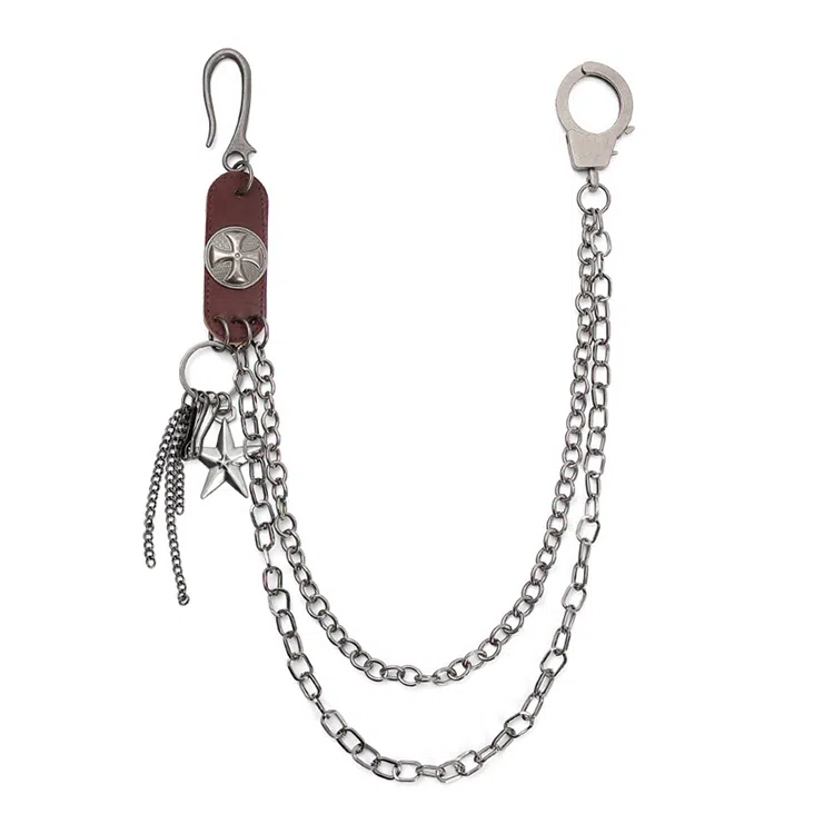 【不潮不出街】 浪莎 朋克嘻哈机车街头牛仔休闲潮搭蹦迪潮酷美式复古链条拼接 合金 裤链 男女同款情侣款