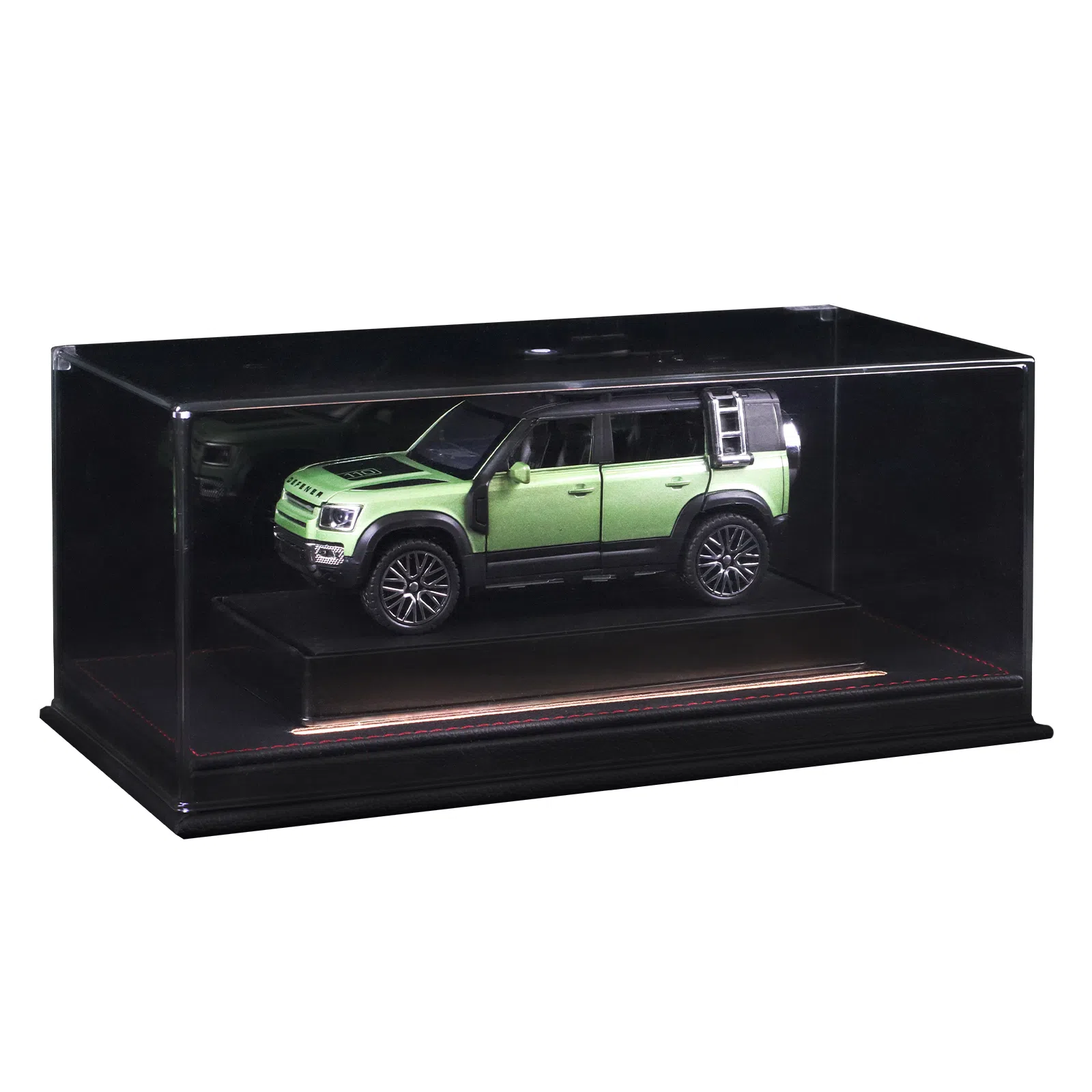 金车将 路虎卫士 合金车模 回力行驶 灯光音效 车门可开 收藏 桌面装饰 成品模型