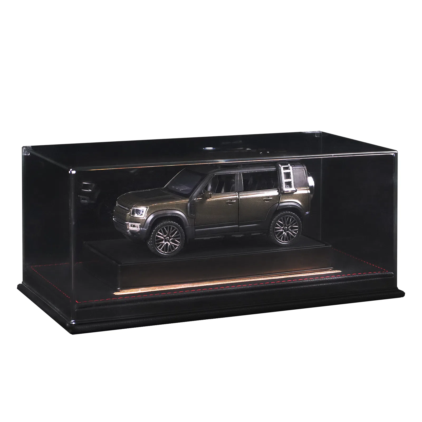 金车将 路虎卫士 合金车模 回力行驶 灯光音效 车门可开 收藏 桌面装饰 成品模型