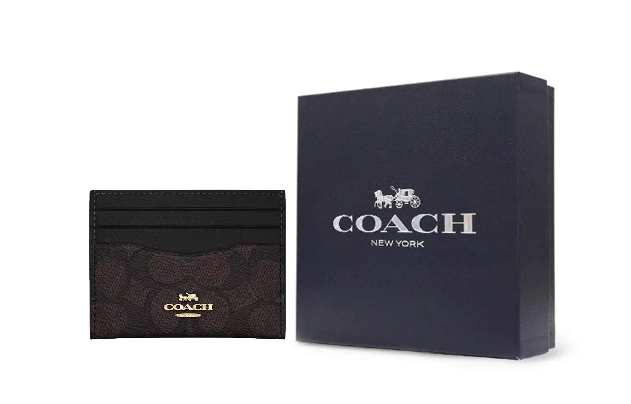 COACH Logo Multi-Card Mini Wallet Black