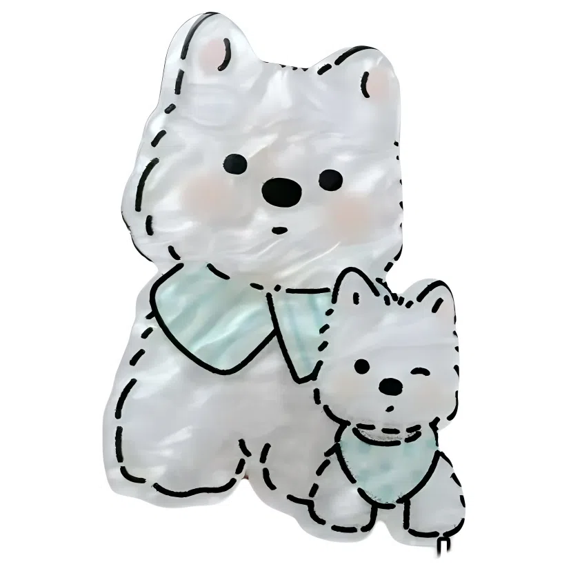 希铃 可爱甜美精致百搭西高地比熊狗狗布偶小猫 树脂 发夹 女款