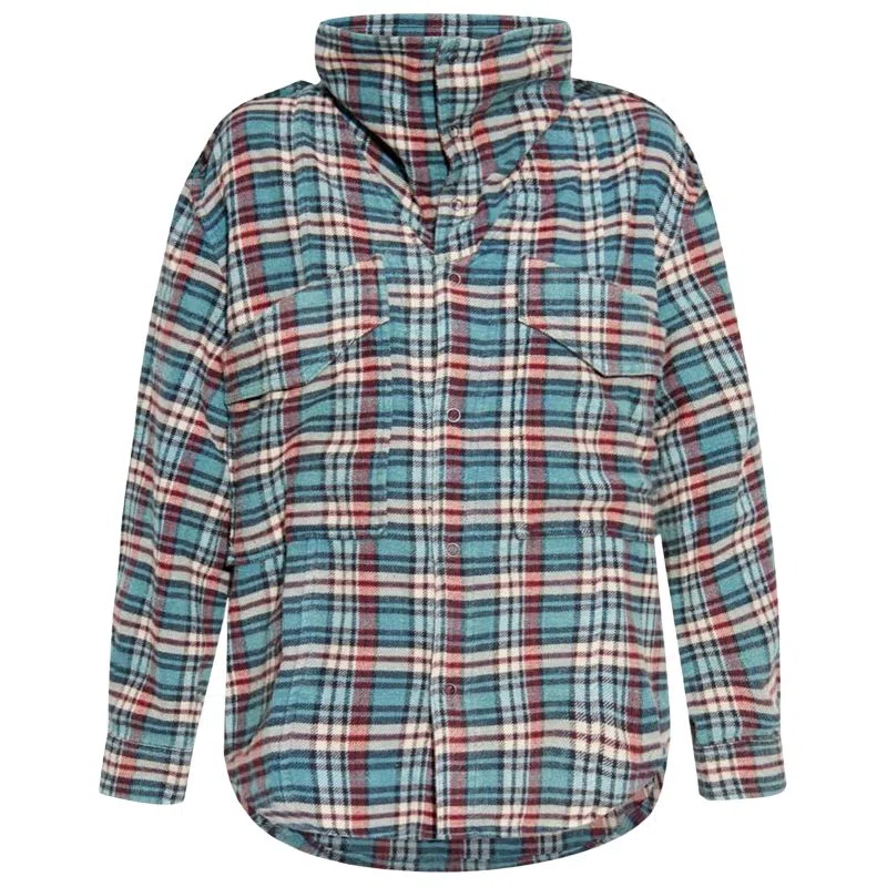 R13 Long Sleeve Checkered Shirt Blue