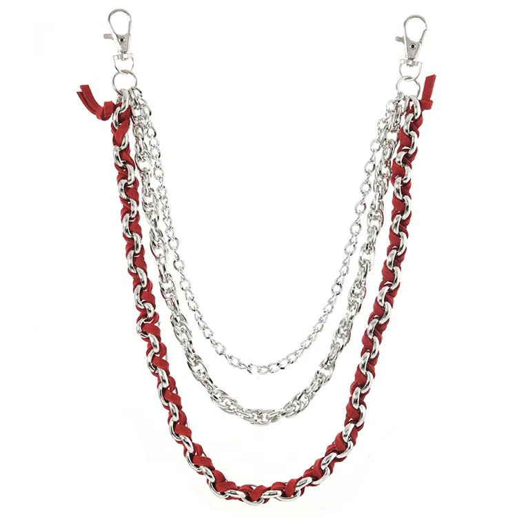 【不潮不出街】 浪莎 个性朋克风嘻哈牛仔休闲潮流百搭编织多层 合金 裤链 男女同款情侣款