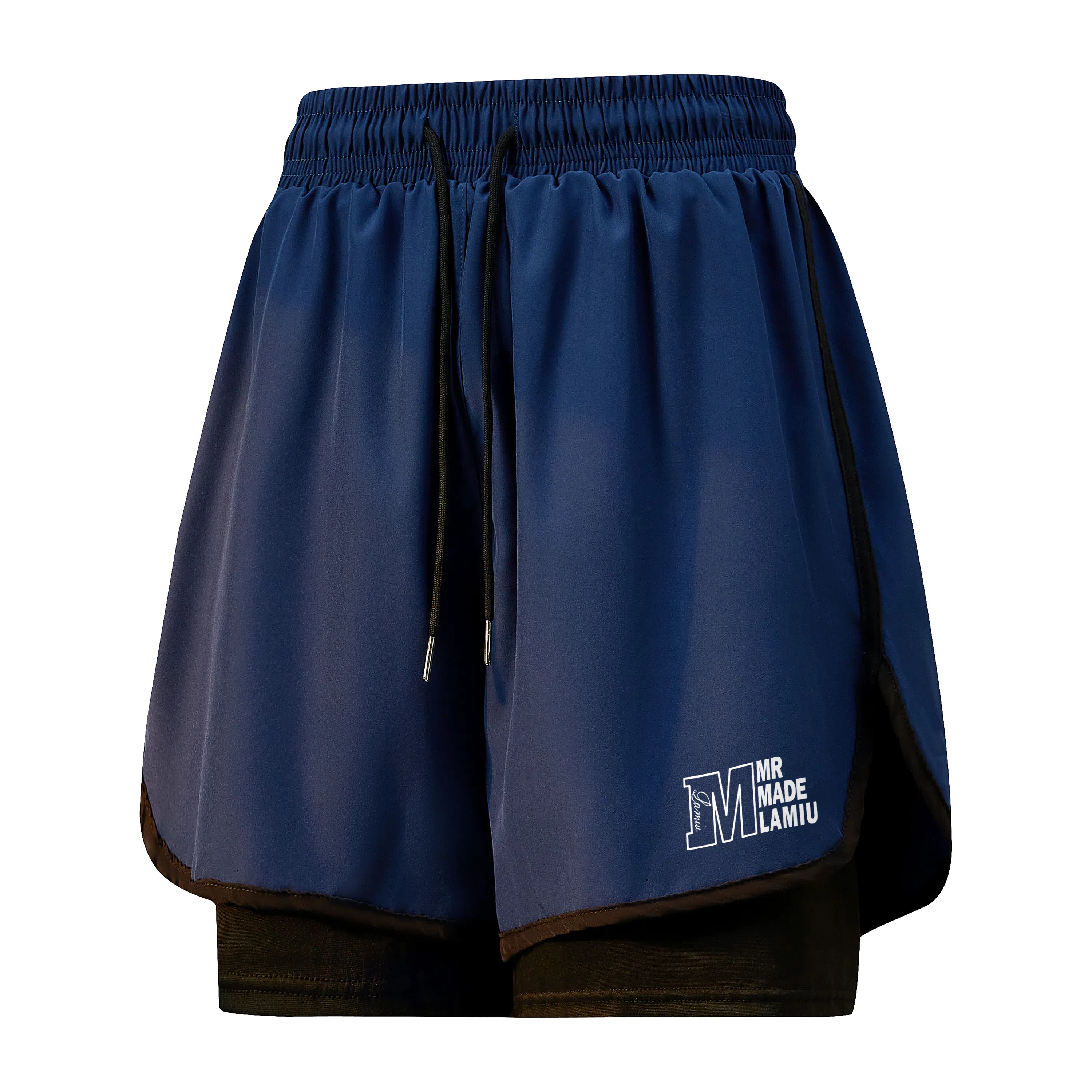 兰缪 日系纯色透气柔软户外宽松亲肤运动五分裤休闲短裤 男女同款