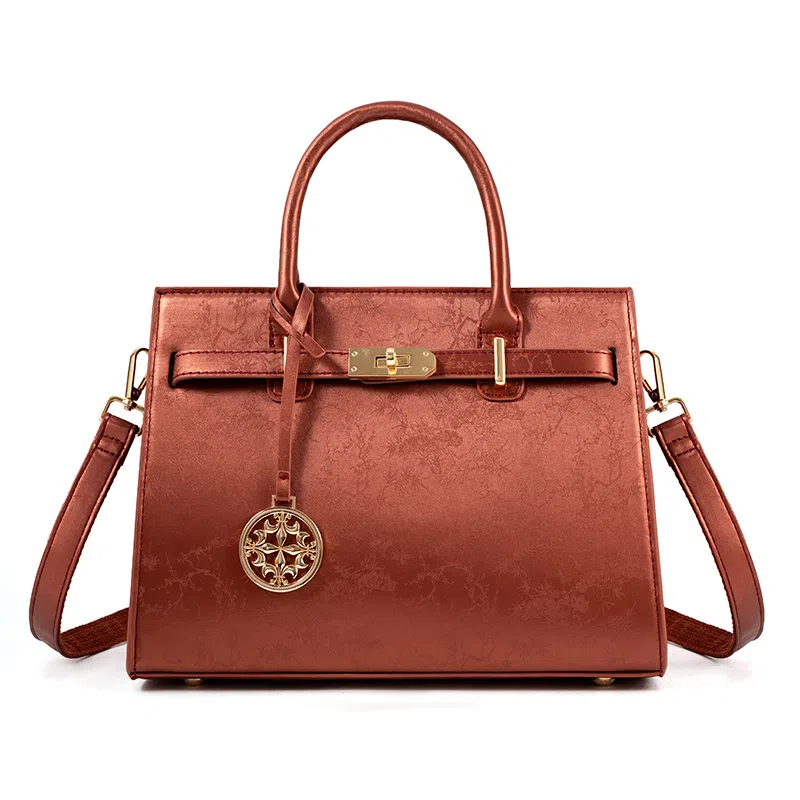 维尼奥 新中式国风提花刺绣高级感时尚气质 合成革 单肩斜挎手提包 常规 女款 红色