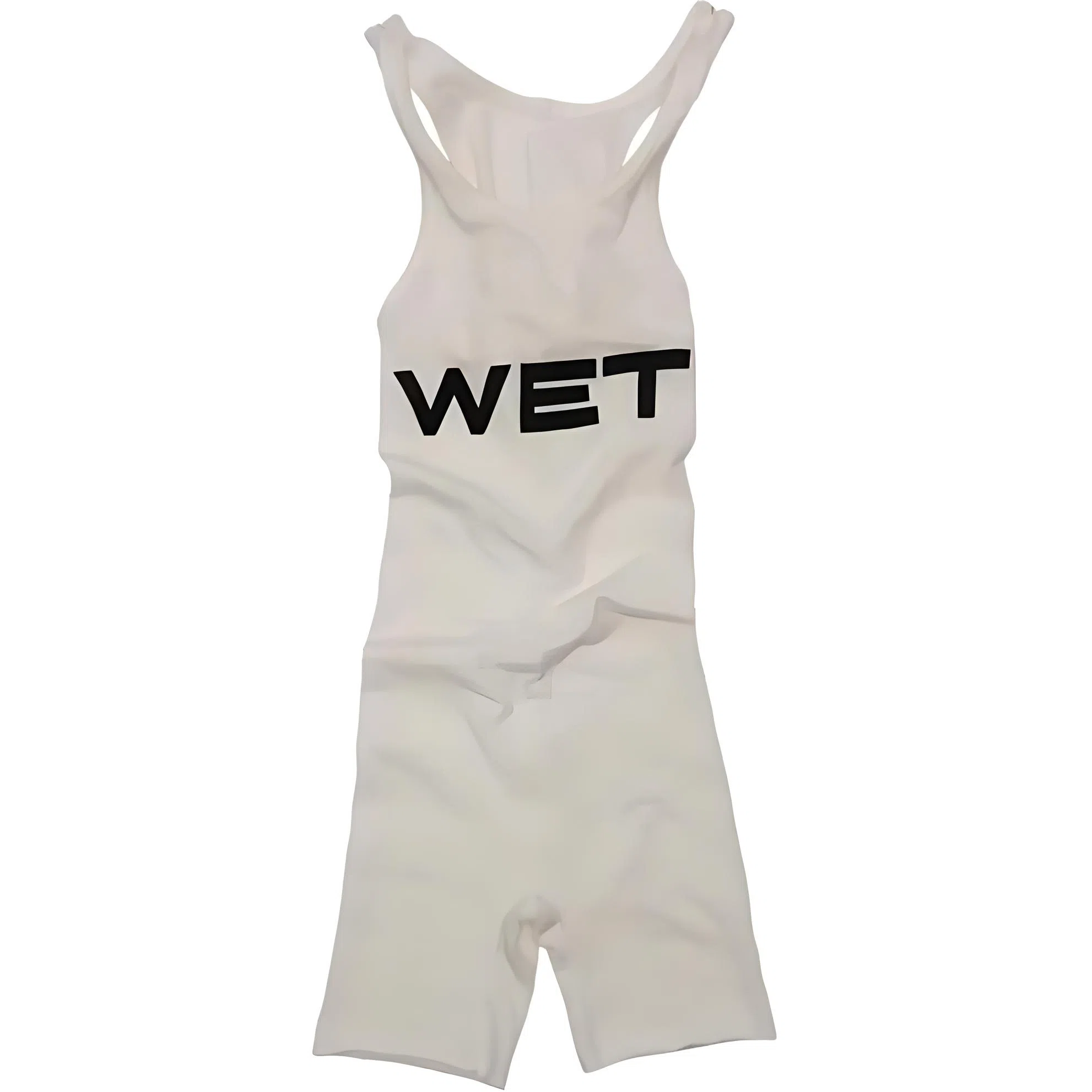 YEEZY Letter Print Sleeveless Bodysuit Ivory