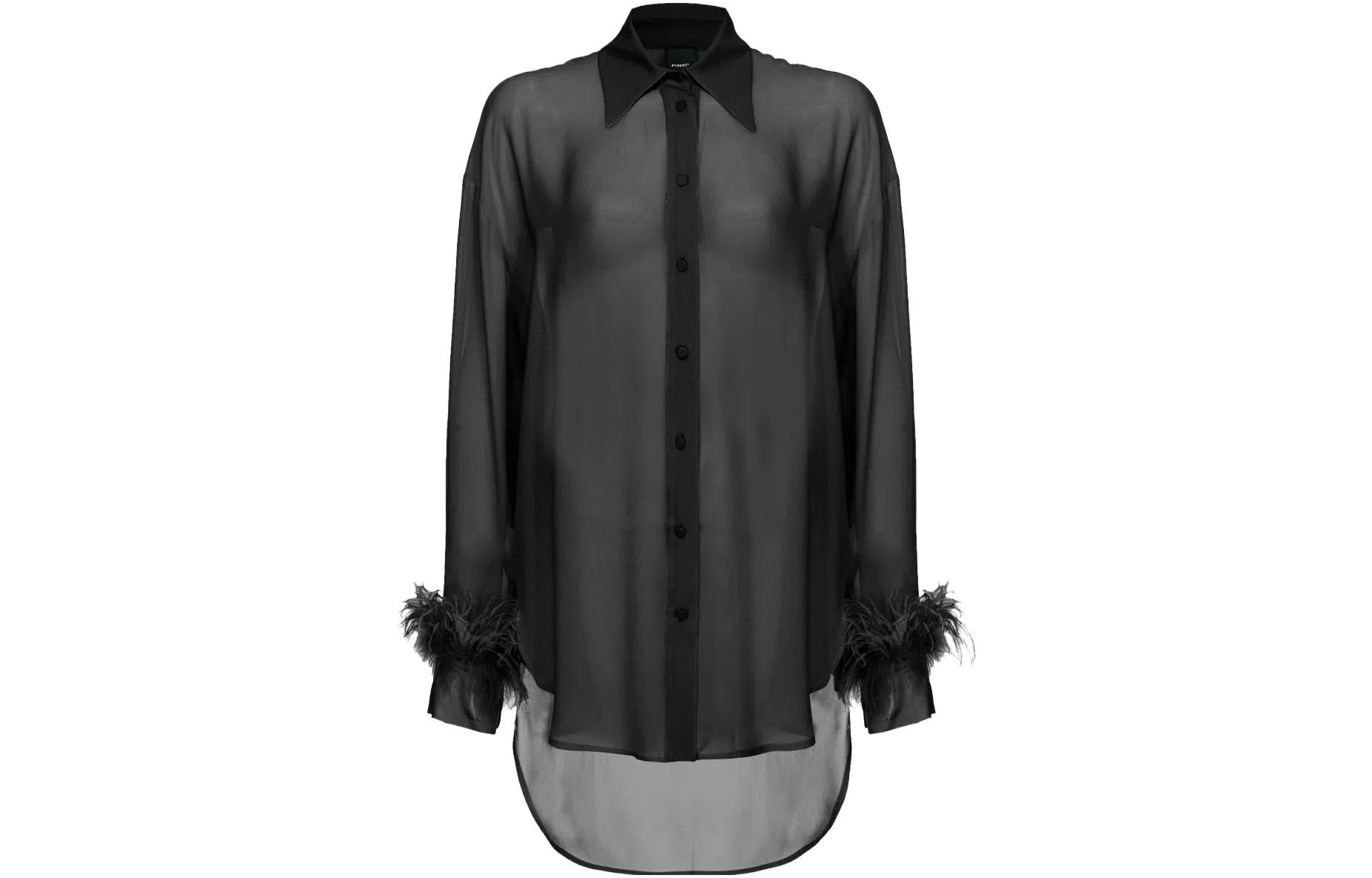 PINKO Camicia Lunga Con Piume