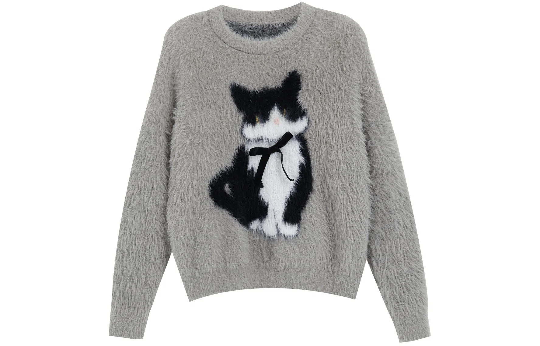 柏黛妃 百搭圆领时尚针织衫 女款 灰色