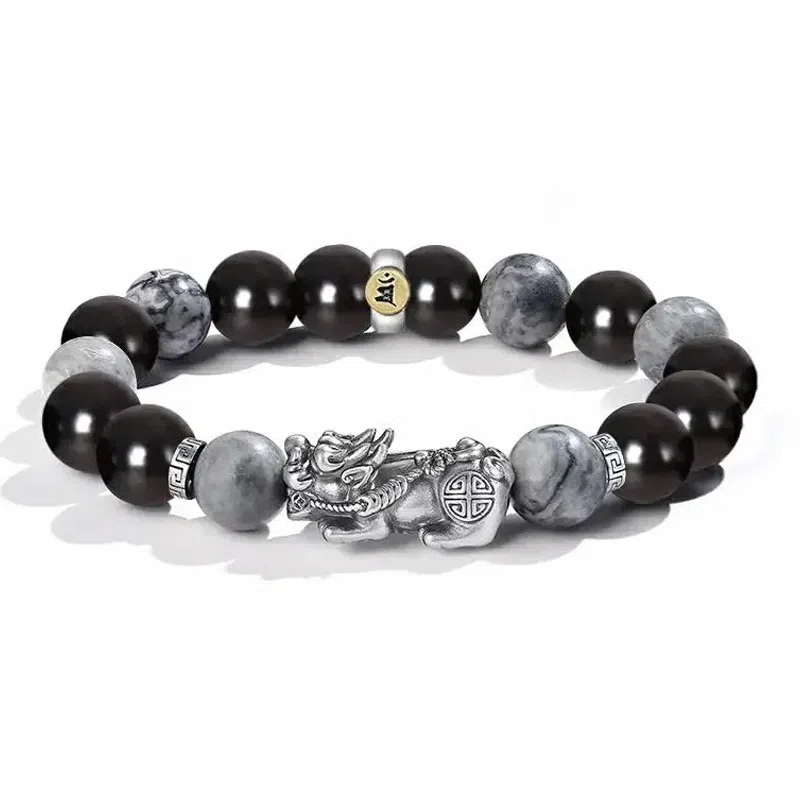 【八方来财貔貅12生肖顺利八大守护神本命佛】 喜宝春花 诸事顺利平安喜乐国风新中式福禄吉祥小众佛珠百搭好运 黑檀 手串 男女同款情侣款