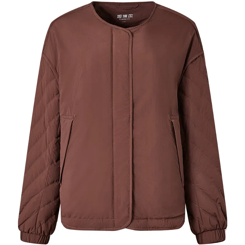 坦博尔 纯色圆领宽松羽绒服 女款