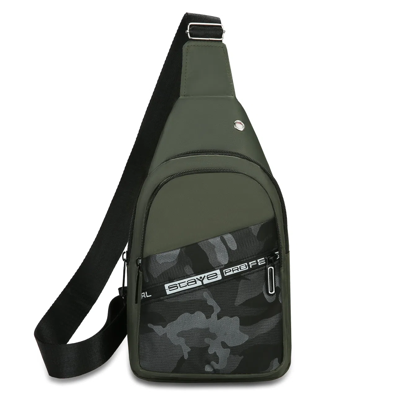 恒源祥 休闲运动潮牌高级感 尼龙布 胸包 男女同款情侣款 军绿色