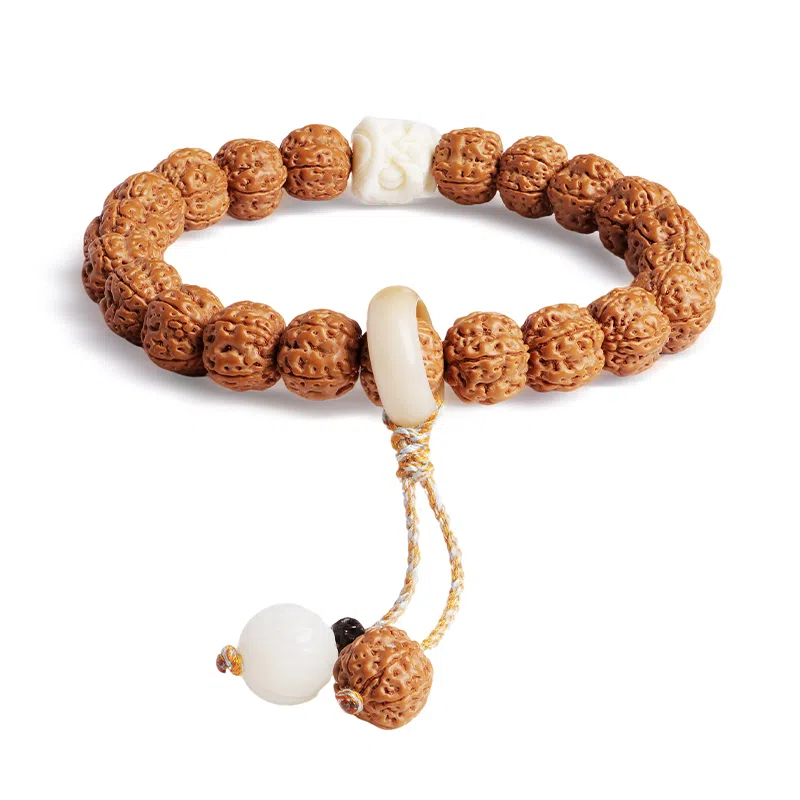 木盛缘 【解压必备时来运转】新中式国风复古树王爆肉五瓣双龙木饰文玩醒狮平安环单圈好运 金刚菩提 手串 男女同款情侣款