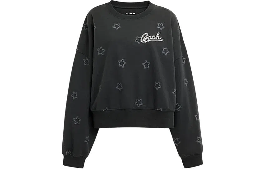 Coach SS24 Star Logo Crewneck Sweatshirt Black