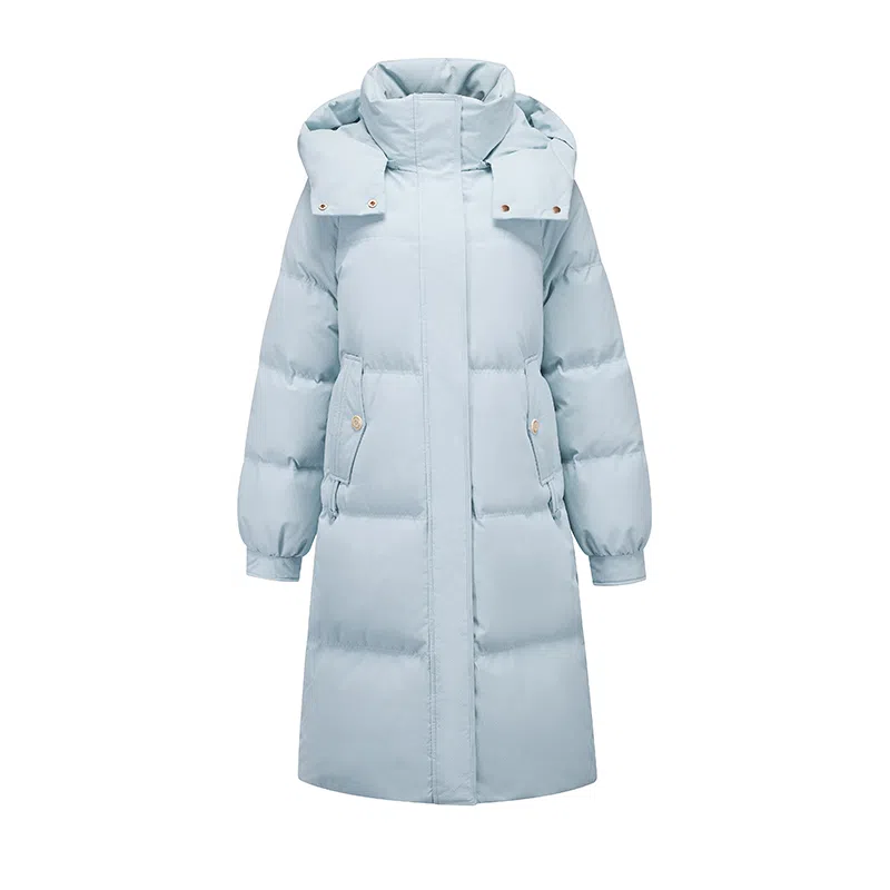 雅鹿 纯色加厚中长款长袖羽绒服 女款